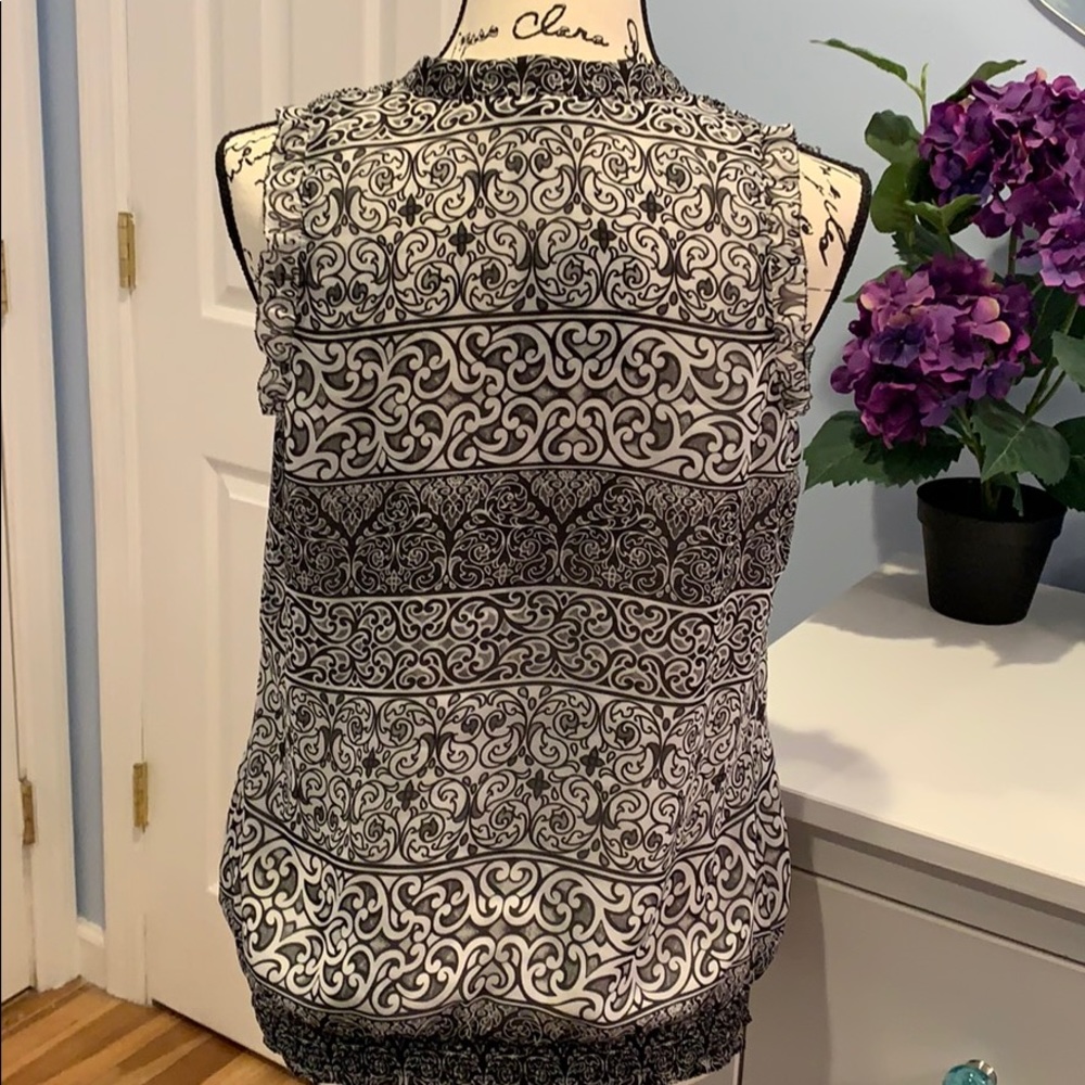 White House Black Market Ruffle Button Up Tank - Picture 3 of 7
